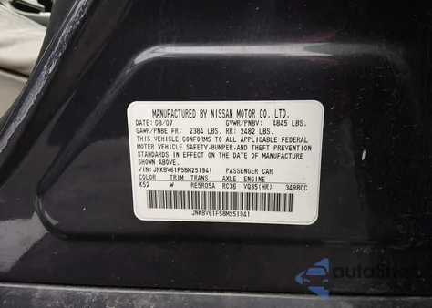 2008 Infiniti G35X z USA, uszkodzony, nr VIN JNKBV61F58M251941
